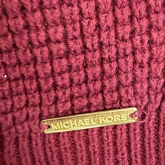 Michael Michael Kors Women’s Burgundy Chunky Knit Turtleneck Sweater M - Picture 7 of 8